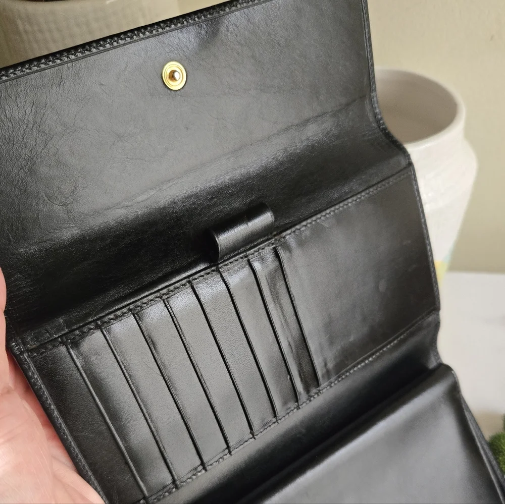 Vintage Fendi Long Continental Leather Wallet With Checkbook VGUC - Picture 10 of 14